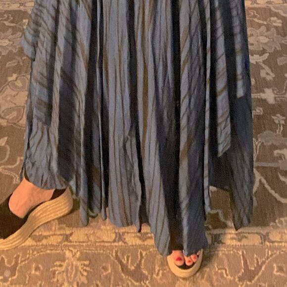 Stella & Rose Blue Black Boho Striped Modest Lightweight Dress sz Small NWOT - Picture 13 of 16